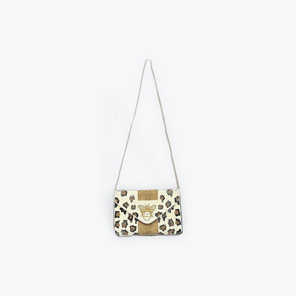 Beaded cheetah handbag