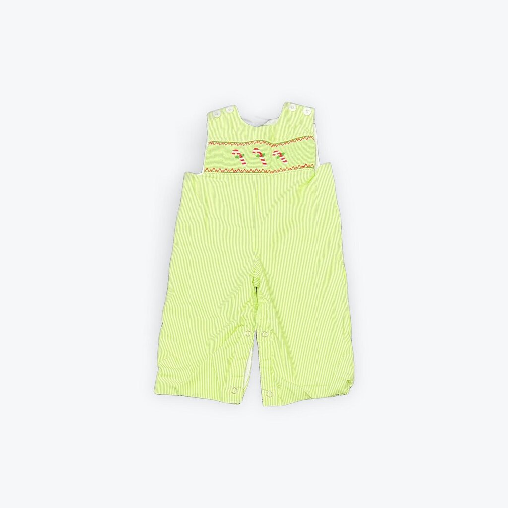 smocked candy cane romper