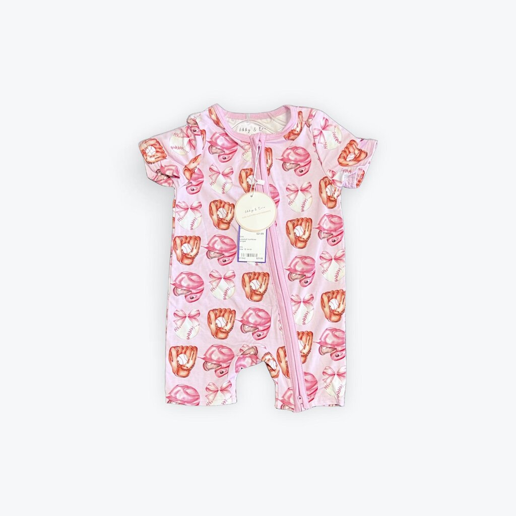 baseball bamboo romper