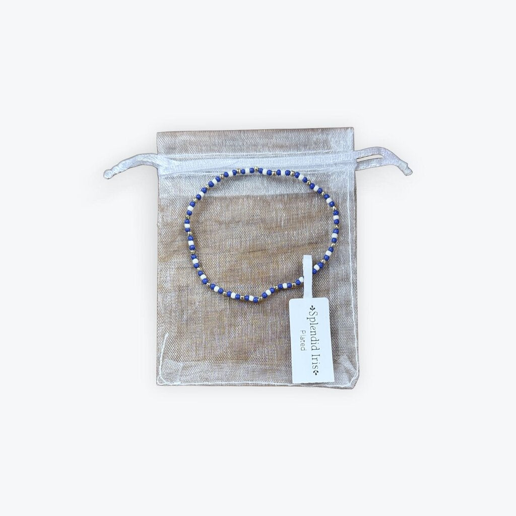 royal blue beaded splendid iris bracelet will not tarnish
