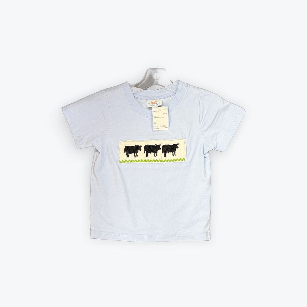 smocked cow tee