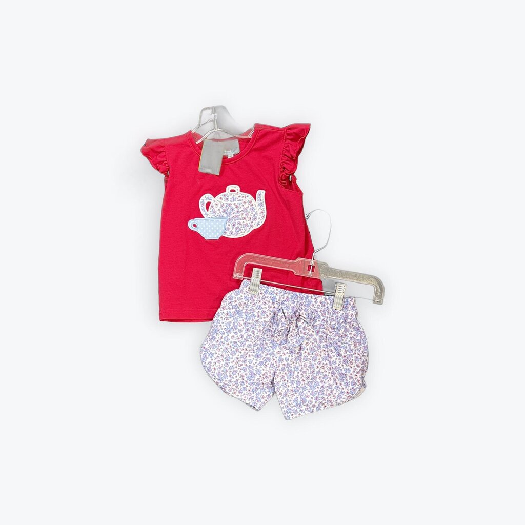 2 PC SMOCKED TEA POT SET
