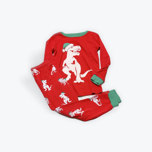 2 pc dino christmas pj