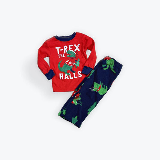 2 pc dino christmas pj