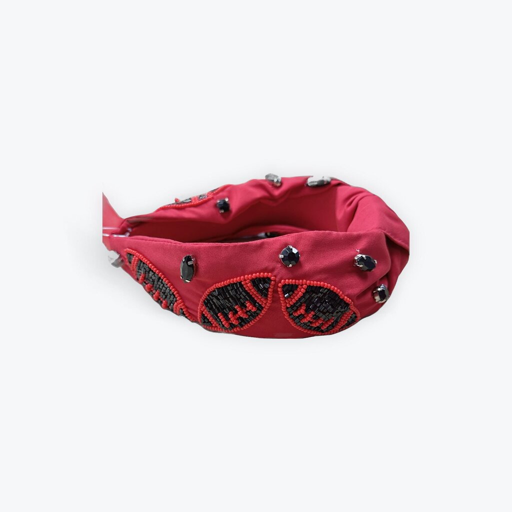 red blk headband football