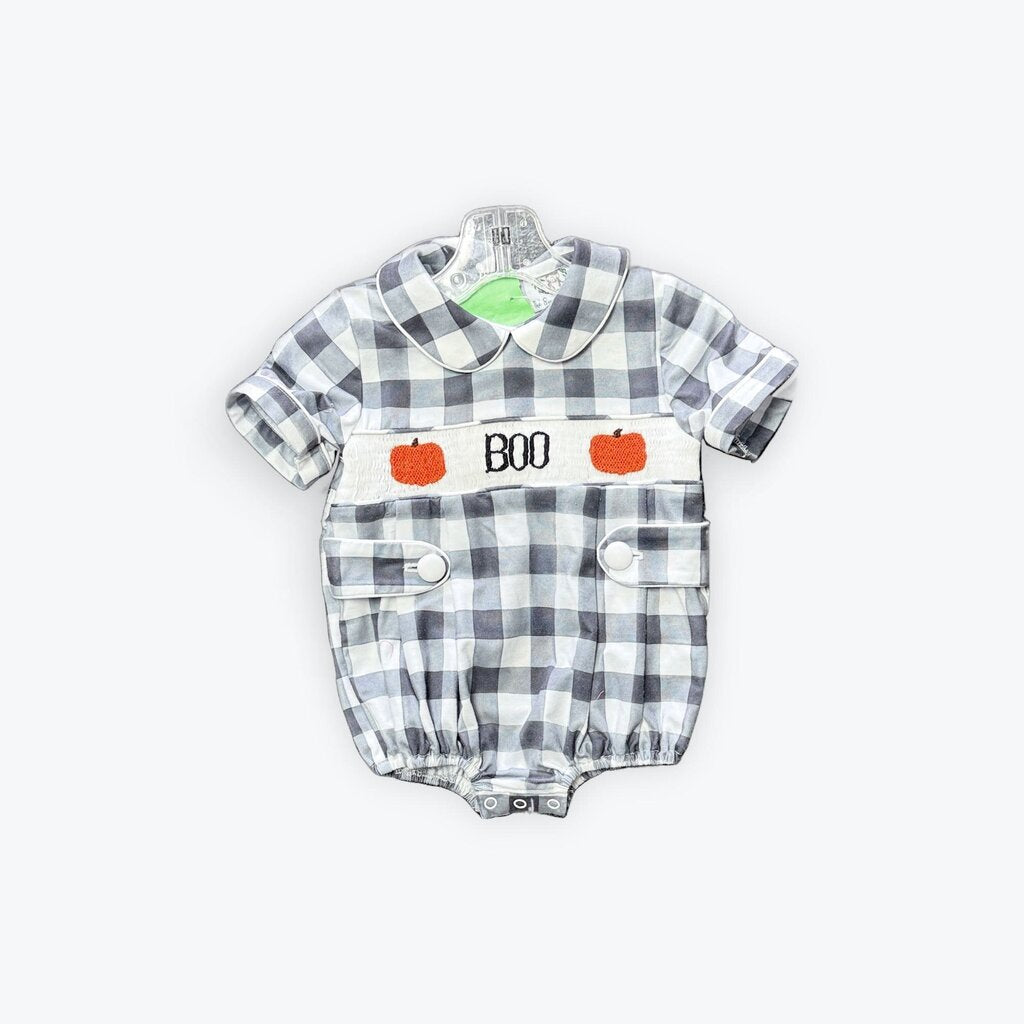 smocked boo romper