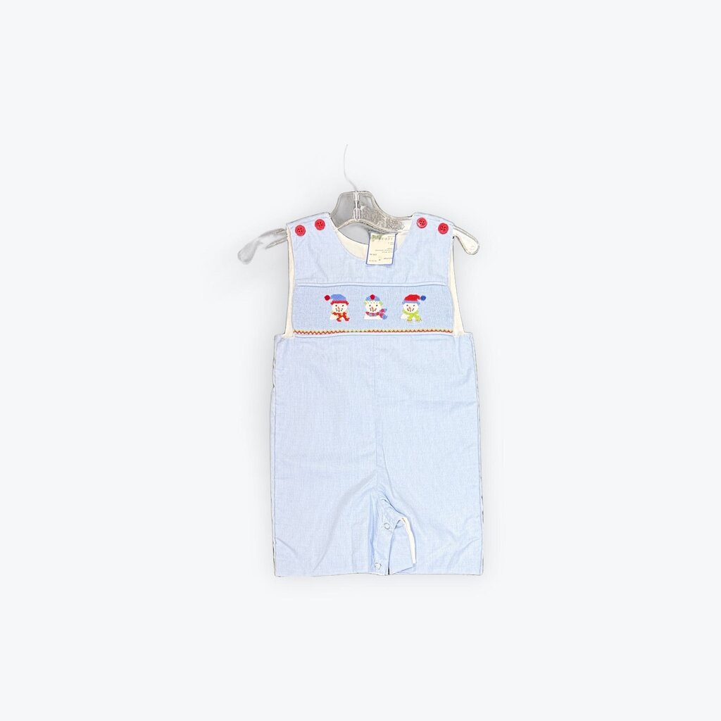 snowman smocked romper