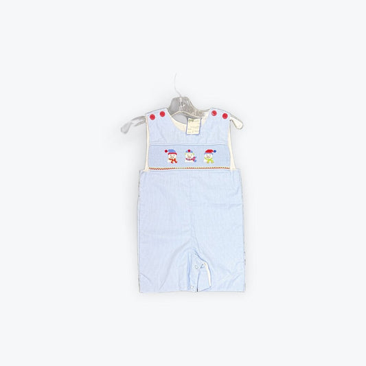 snowman smocked romper