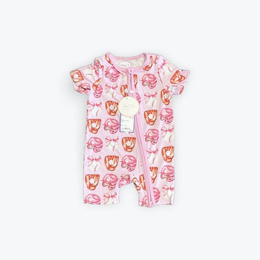 baseball bamboo romper