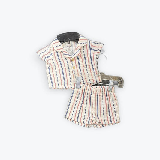 2 pc red white blue set