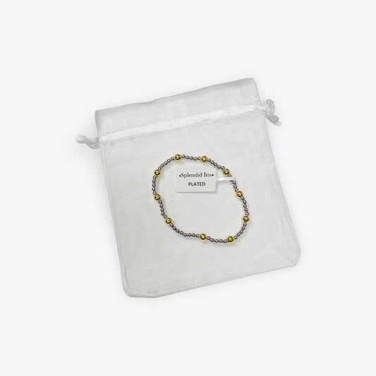 sliver and gold splendid iris bracelet will not tarnish