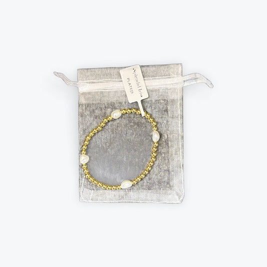 big bead Slendid Iris gold with pearl will not tarnish