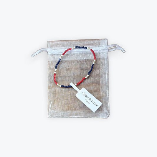 red white navy beaded splendid iris bracelet will not tarnish