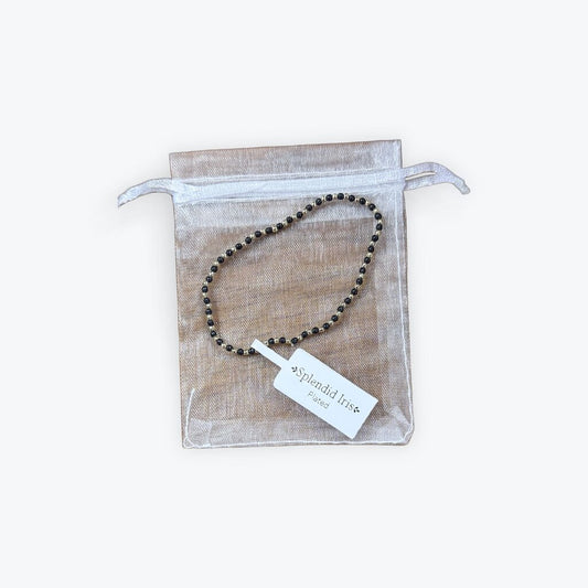 black beaded splendid iris bracelet will not tarnish