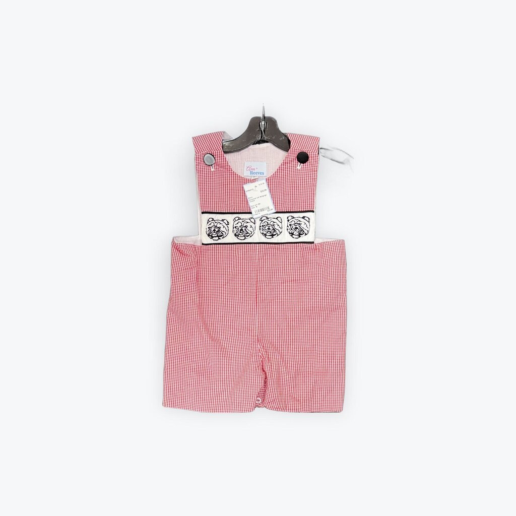 Smocked GA Bullgogs romper
