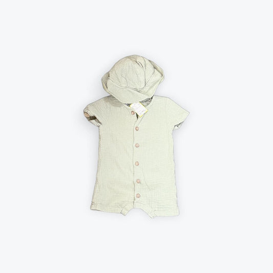 linen romper with hat