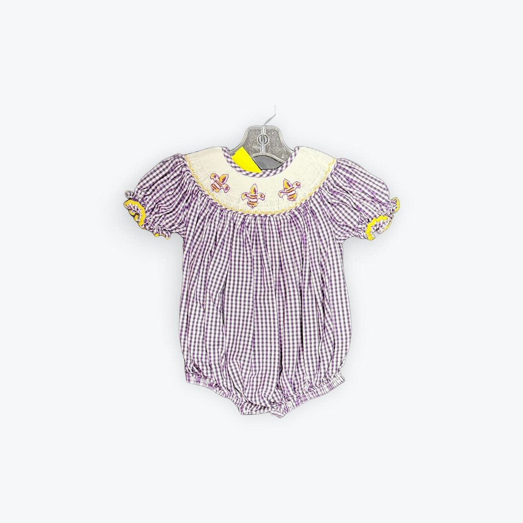 lsu smocked romper